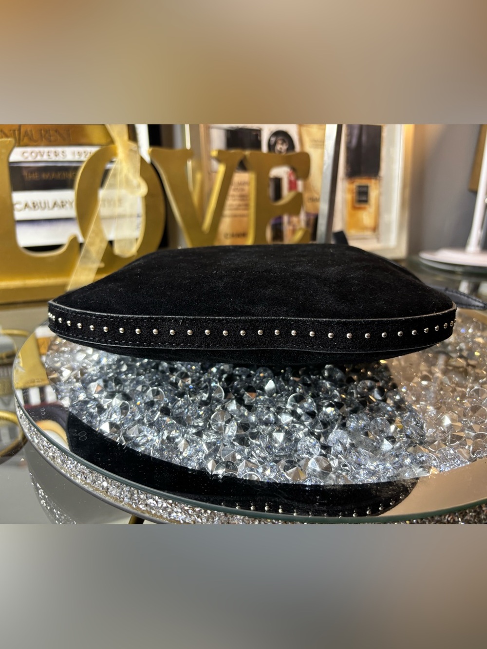 Rebecca Minkoff Small Pippa Studded Crossbody Bag in black suede NWT - Picture 10 of 15